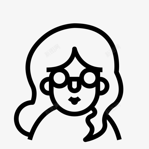女孩眼镜角色个人资料图标svg_新图网 https://ixintu.com 个人资料 丽波轮廓 女孩眼镜 用户 角色