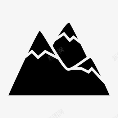 火山山岩图标图标