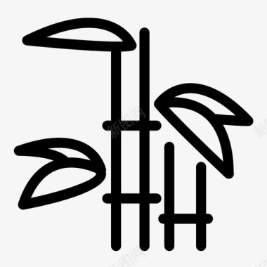 竹子装饰自然图标图标