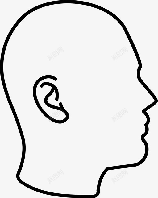 秃头头男性图标svg_新图网 https://ixintu.com 侧面 头 男性 男性发型轮廓 秃头 轮廓