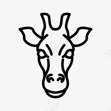 长颈鹿动物脸图标图标