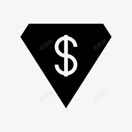 钻石美元金融图标svg_新图网 https://ixintu.com 美元 货币 货币符号图标 金融 钻石