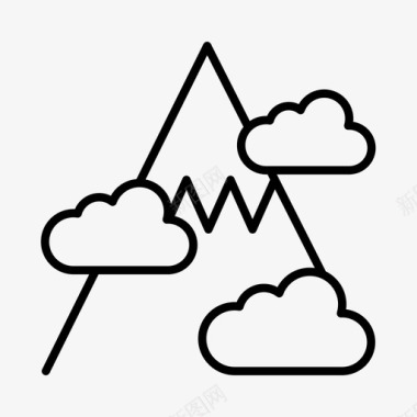 阿尔卑斯山探险极限运动图标图标