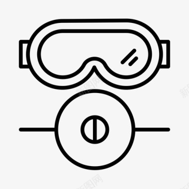 防毒面具和护目镜工厂工业图标图标