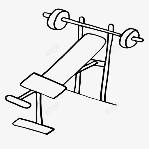 长凳健身健身运动图标svg_新图网 https://ixintu.com 举重 健身 运动 长凳健身