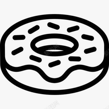 撒有馅饼食物食物的甜甜圈图标图标