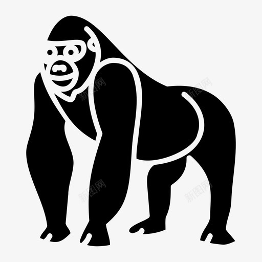 大猩猩动物猴子图标svg_新图网 https://ixintu.com 动物 大猩猩 猴子 自然 野生 野生动物