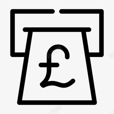 英镑自动取款机英国人现金图标图标