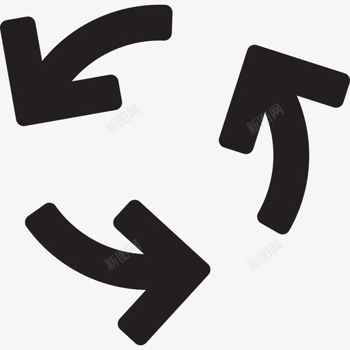 三个弯曲的箭头方向图标svg_新图网 https://ixintu.com 三个弯曲的箭头 方向