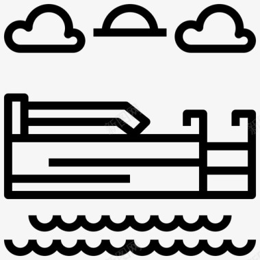 游泳池梯子运动图标图标