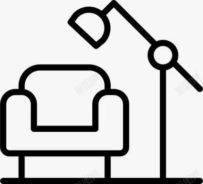 沙发扶手椅马车图标图标