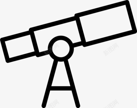 望远镜天文学科学图标图标