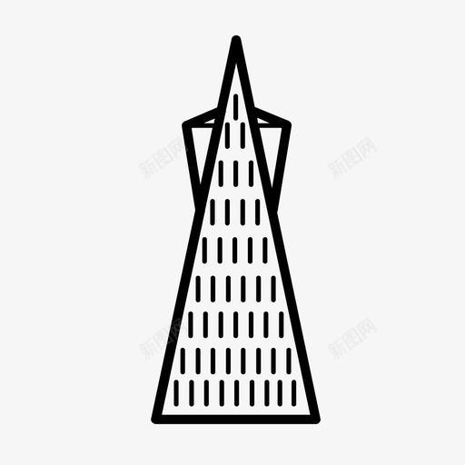 泛美金字塔建筑加利福尼亚图标svg_新图网 https://ixintu.com 加利福尼亚 建筑 摩天大厦 旧金山 泛美金字塔 高