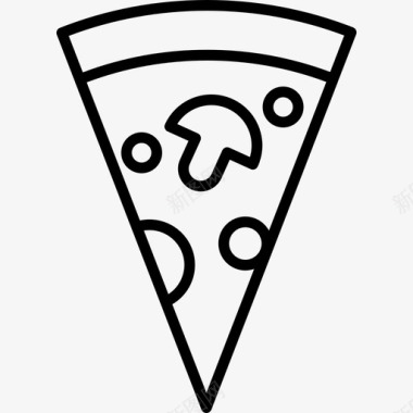 中型披萨片食物餐厅图标图标
