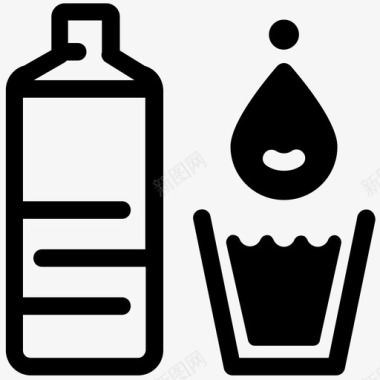 喝水水瓶子图标图标