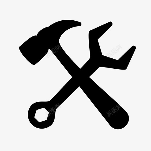 设置锤子螺丝刀图标svg_新图网 https://ixintu.com 扳手 螺丝刀 设置 锤子