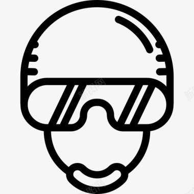 滑雪板头盔安全运动型图标图标