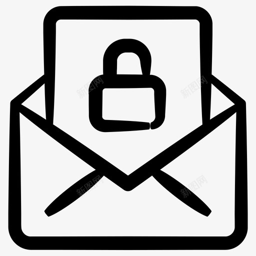 电子邮件锁安全墨水安全卷3图标svg_新图网 https://ixintu.com 墨水安全卷3 安全 电子邮件锁