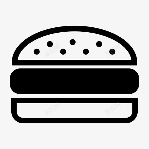 汉堡舒适食品美食图标svg_新图网 https://ixintu.com 垃圾食品 汉堡 美食 舒适食品