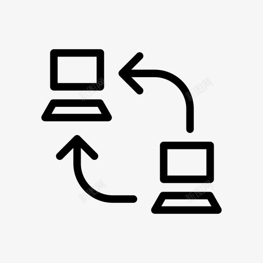 文件共享计算机设备图标svg_新图网 https://ixintu.com 传输 文件共享 网络 网络共享行图标 计算机 设备