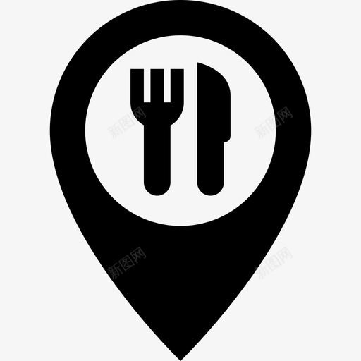餐厅地图图钉地址目的地图标svg_新图网 https://ixintu.com 图钉和旗帜 地图图钉 地址 目的地 餐厅 餐厅地图图钉
