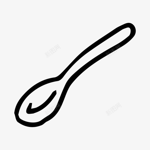 勺子手绘素描图标svg_新图网 https://ixintu.com 勺子 手绘 素描