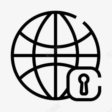 安全互联网全球锁定图标图标