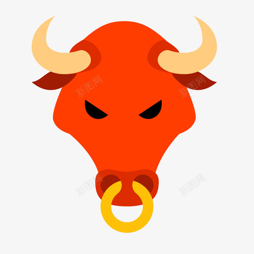 Bullsvg_新图网 https://ixintu.com Bull 填充 多色 扁平 简约