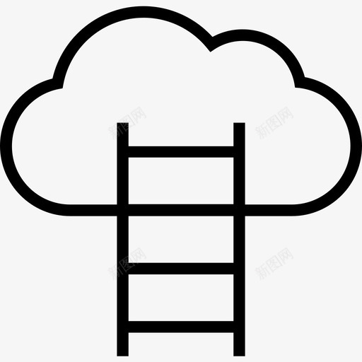 云高度安装图标svg_新图网 https://ixintu.com 云 天空 天花板 安装 梯子 高度
