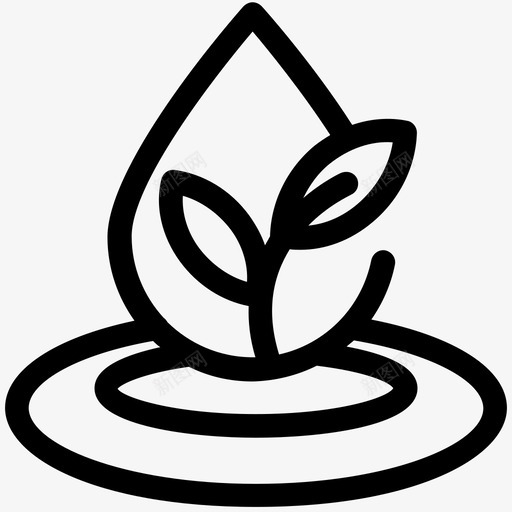 水疗环境树叶图标svg_新图网 https://ixintu.com 树叶 水 水疗 水的轮廓 环境 自然