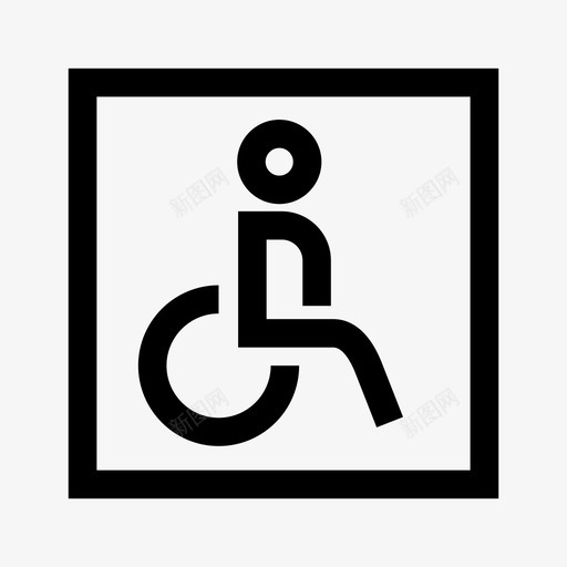 残疾人浴室卫生间图标svg_新图网 https://ixintu.com 卫生间 建筑标牌 残疾人 浴室 轮椅