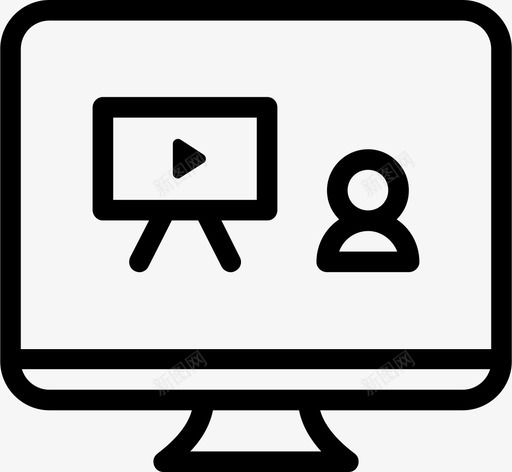 视频教程计算机电子学习图标svg_新图网 https://ixintu.com 电子学习 网络研讨会 视频教程 计算机 课程