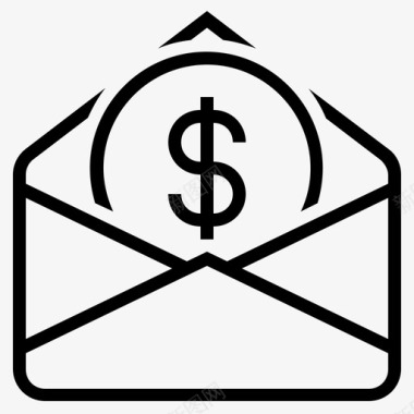 薪水支票商业电子邮件电子邮件营销图标图标