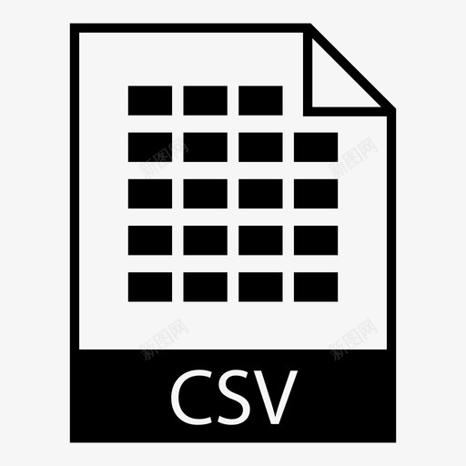 csv文件逗号分隔值文件类型图标svg_新图网 https://ixintu.com csv文件 文件类型 文档格式 电子表格 逗号分隔值