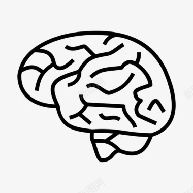人脑头器官图标图标