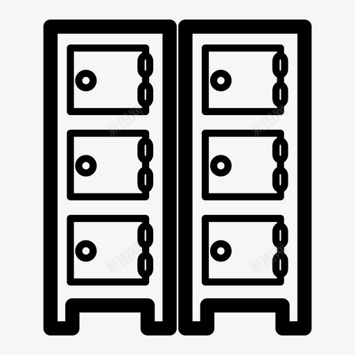 储物柜柜子学校图标svg_新图网 https://ixintu.com 储物柜 学校 学生 教育和学习 柜子