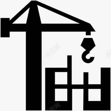 建筑起重机房屋图标图标