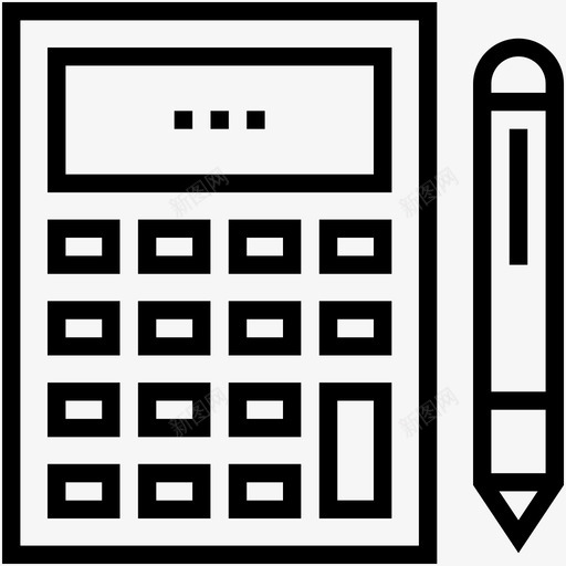 计算器会计计算设备图标svg_新图网 https://ixintu.com 会计 公司线图标 办公用品 计算器 计算设备 铅笔