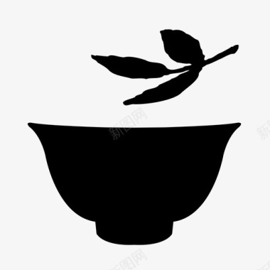 茶瓷器花图标图标