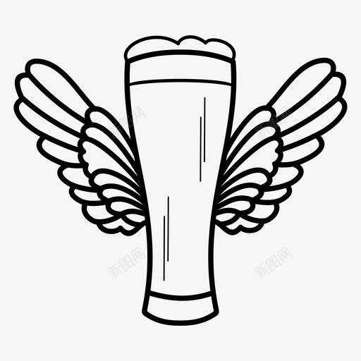 一杯啤酒酒精天使之翼图标svg_新图网 https://ixintu.com 一杯啤酒 啤酒酒吧 天使之翼 酒吧 酒精