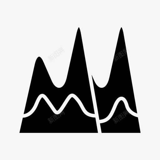 山岩石山谷图标svg_新图网 https://ixintu.com 山 山体坚固 山谷 岩石 火山