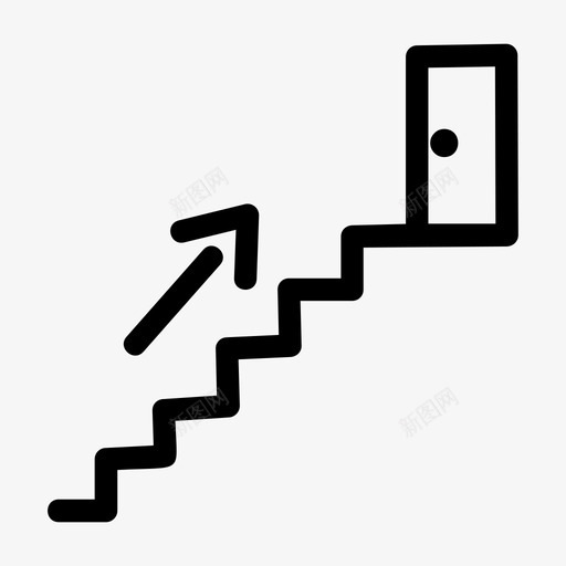 向上箭头上升标志图标svg_新图网 https://ixintu.com 上升 向上箭头 标志 楼上 楼梯