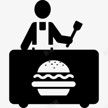 汉堡自助餐食品市场和商店图标图标