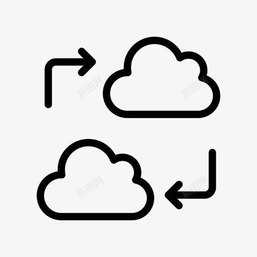 数据共享云数据库图标svg_新图网 https://ixintu.com 云 传输 开发 数据共享 数据库 艺术设计开发线图标