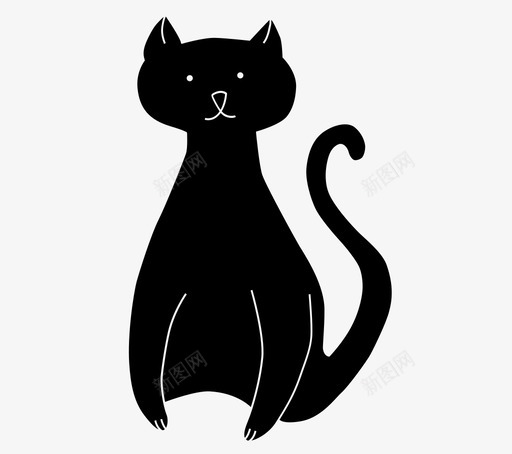 前面的猫猫小猫图标svg_新图网 https://ixintu.com 前面的猫 坐着 小猫 猫 瘦