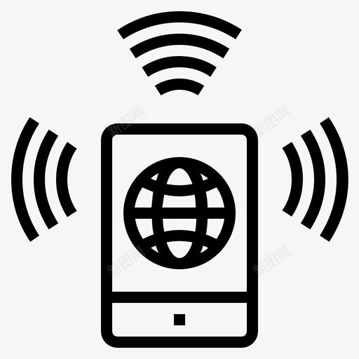 wifi信号移动浏览器移动浏览图标svg_新图网 https://ixintu.com wifi信号 移动互联网 移动浏览 移动浏览器