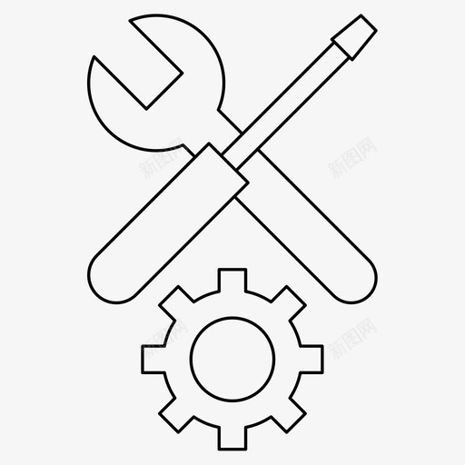 工具齿轮螺丝刀图标svg_新图网 https://ixintu.com 工具 扳手 能源公司 螺丝刀 齿轮