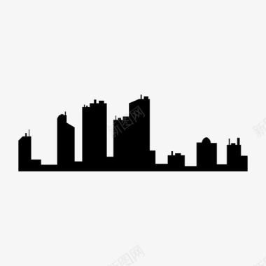 城市天际线建筑现代图标图标