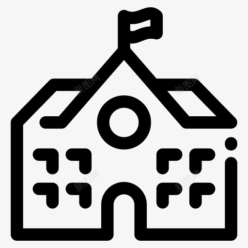 学校建筑教育图标svg_新图网 https://ixintu.com 大学 学校 建筑 房子 教育