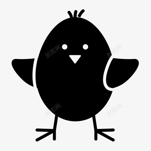 鸡鸟复活节雕文图标svg_新图网 https://ixintu.com 复活节雕文 鸟 鸡